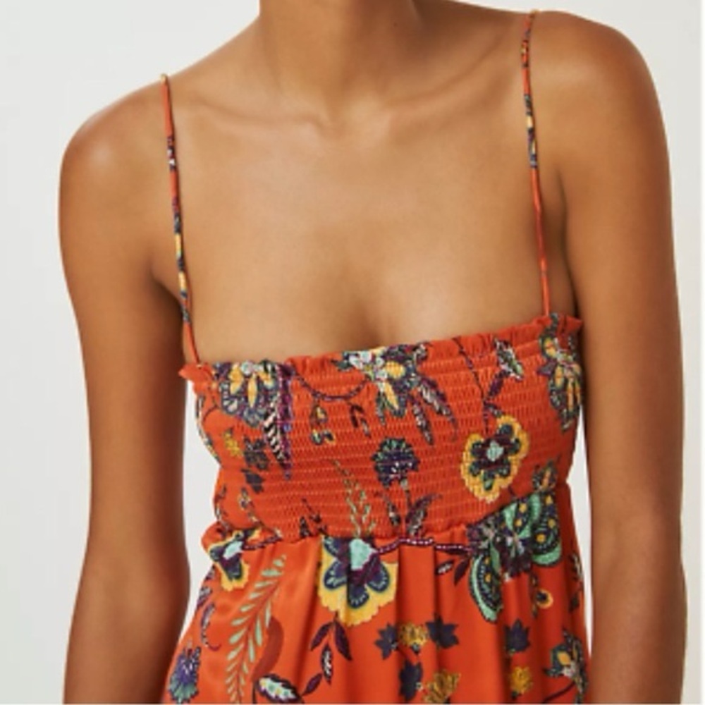 Anthropologie Maeve Floral Cross Back Maxi Dress